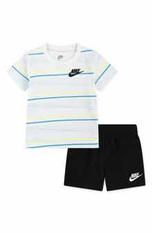 Nike Stripe T-Shirt & French Terry Shorts Set