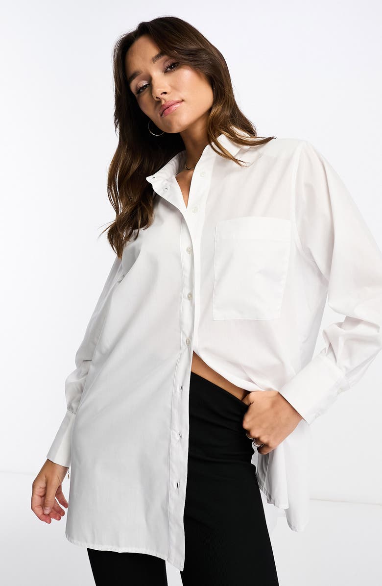 ASOS DESIGN Longline Woven Shirt, Main, color, 
