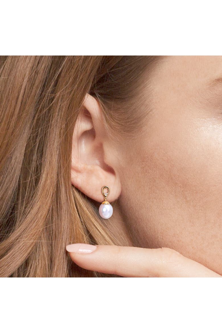 South Sea Pearl & White Topaz Drop Earrings, Alternate, color, South Sea Pearl