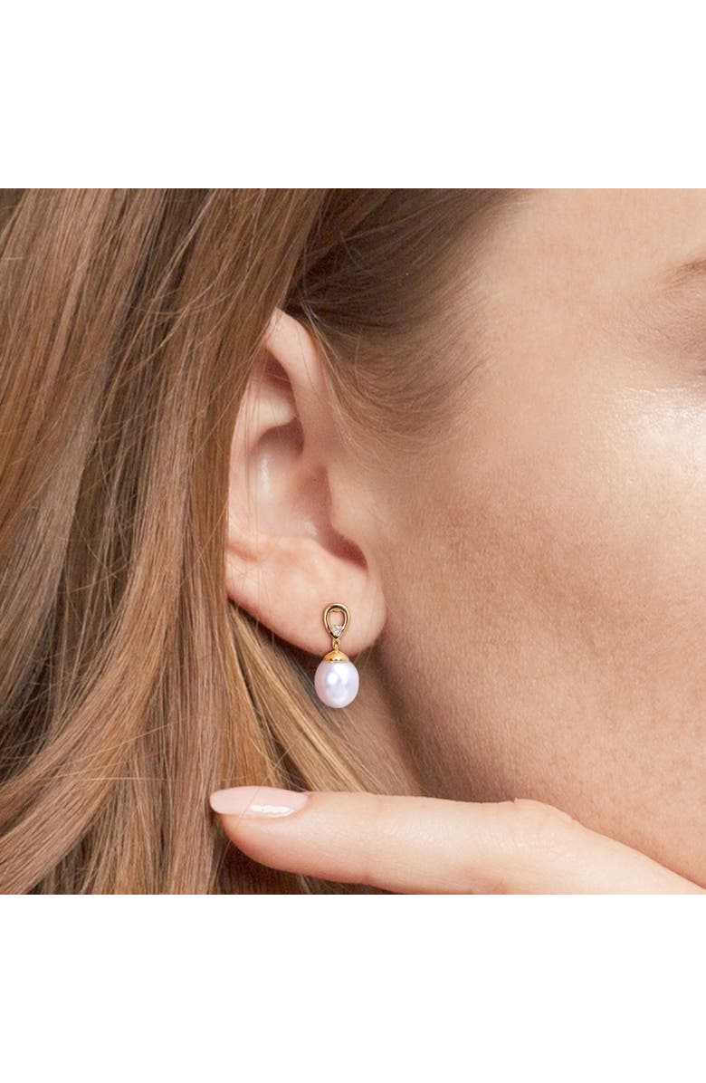 Julianna B. South Sea Pearl & White Topaz Drop Earrings, Alternate, color, South Sea Pearl