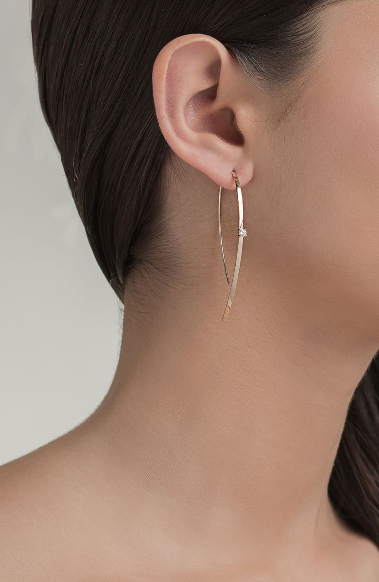 LANA Solo Flat Hooks on Hoops Earrings, Alternate, color, 