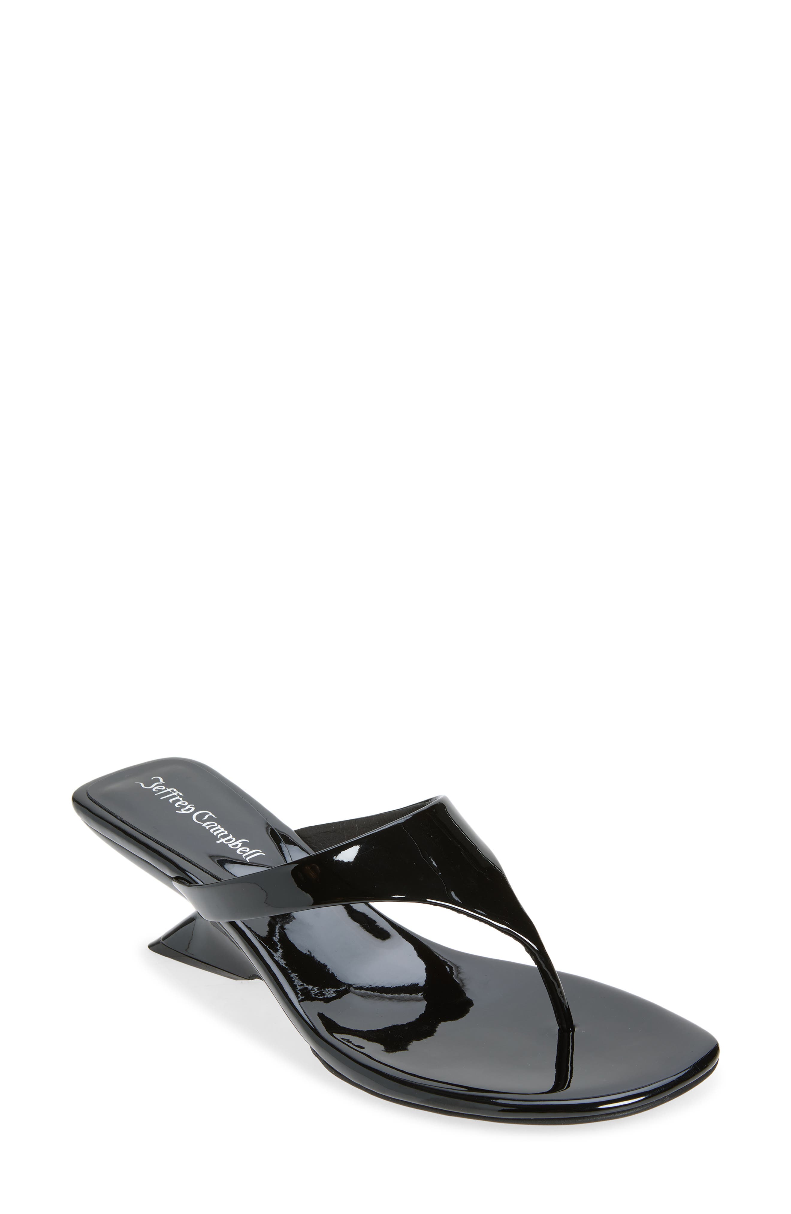 Jeffrey Campbell Medellin Wedge Flip Flop, Main, color, Black Patent
