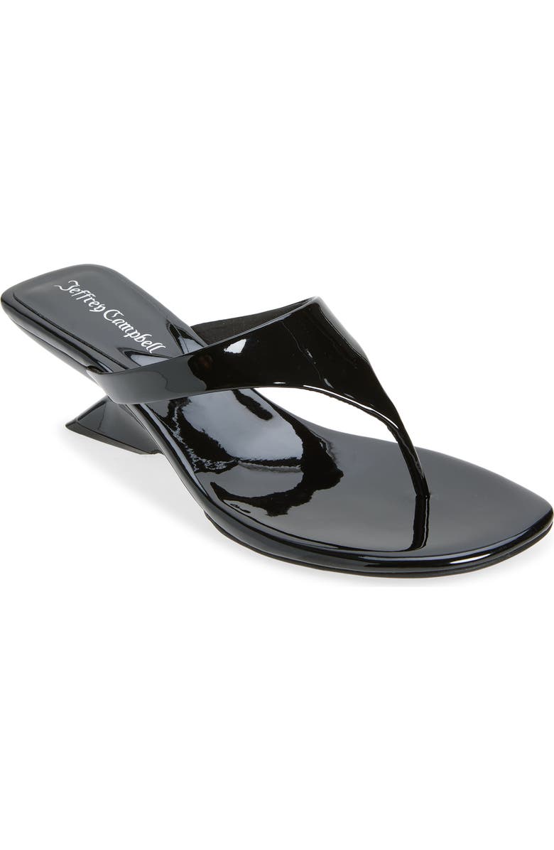 Jeffrey Campbell Medellin Wedge Flip Flop, Main, color, Black Patent
