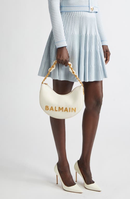 Balmain 1945 Moon Soft Crinkled Leather Shoulder Bag