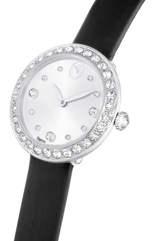 Swarovski Matrix Tennis Leather Strap Watch, 30mm