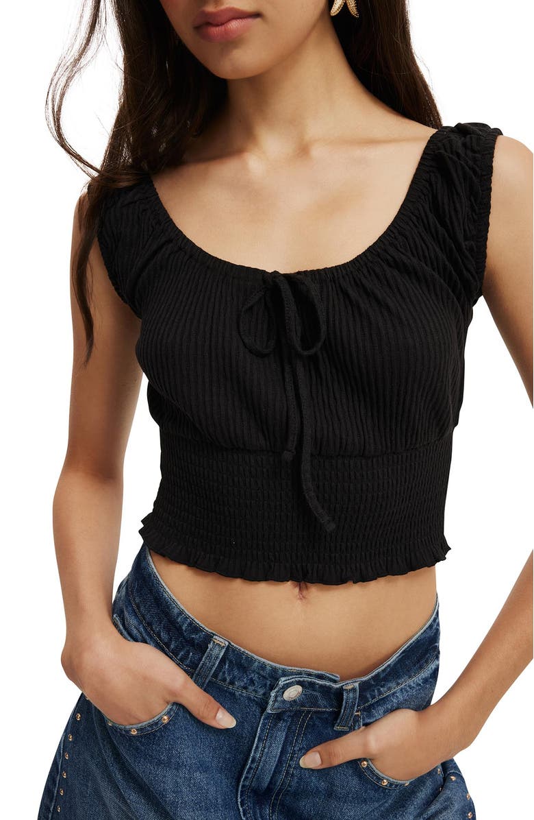 Cotton On Women's Chloe Shirred Short Sleeve Top, Alternate, color,