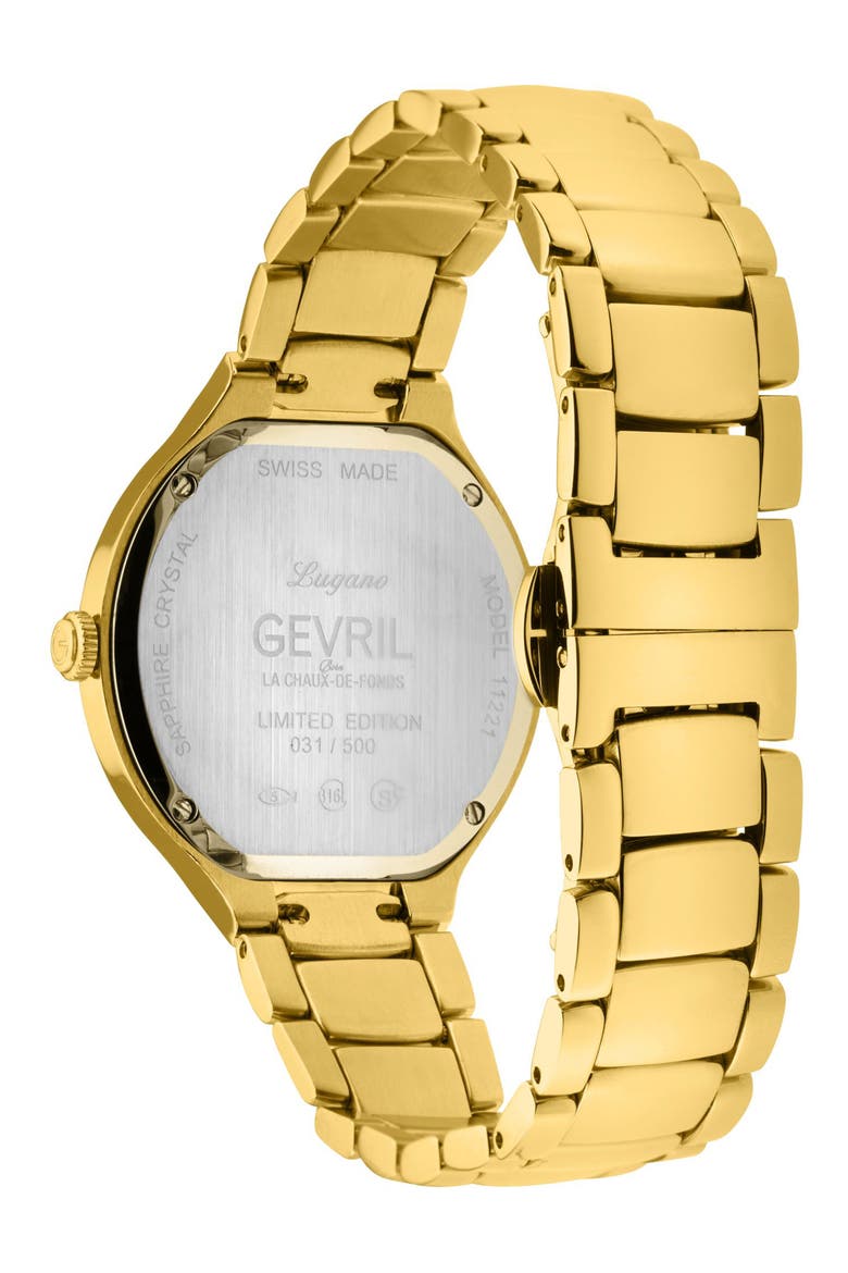 Lugano Diamond Bracelet Watch, 35mm, Alternate, color, GOLD
