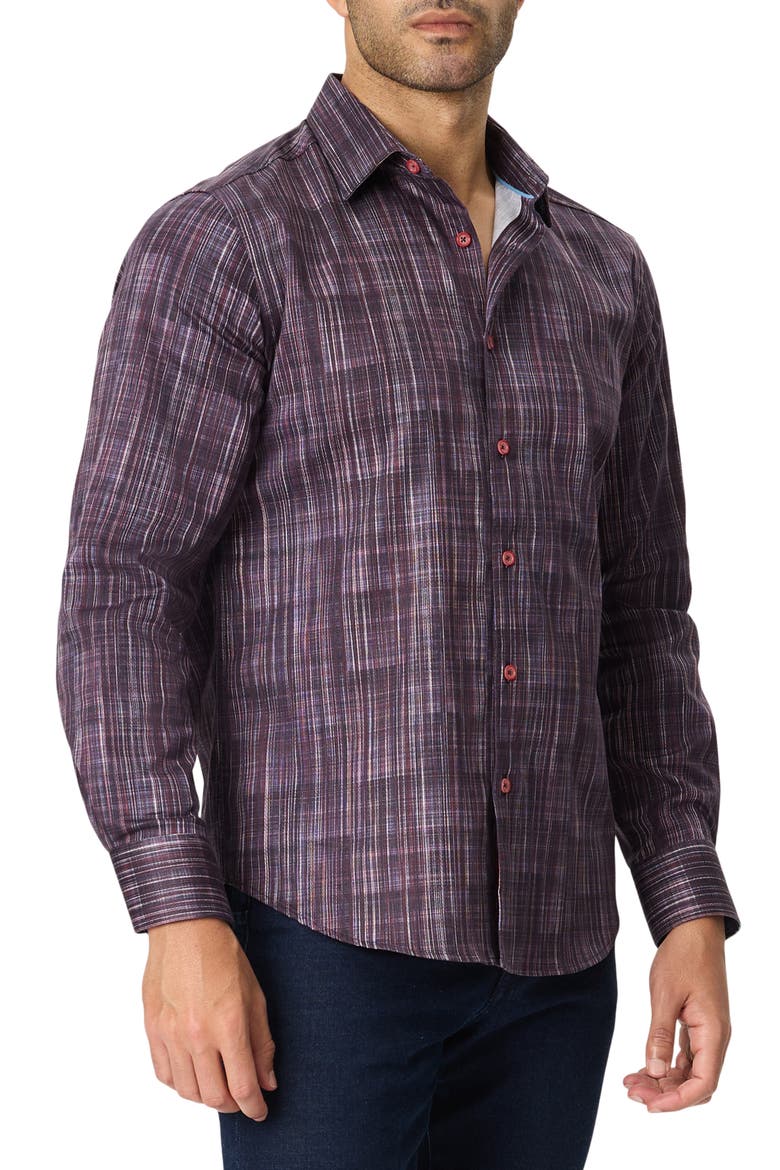 Tyler Long Sleeve Button Up Shirt, Main, color, BURGUNDY