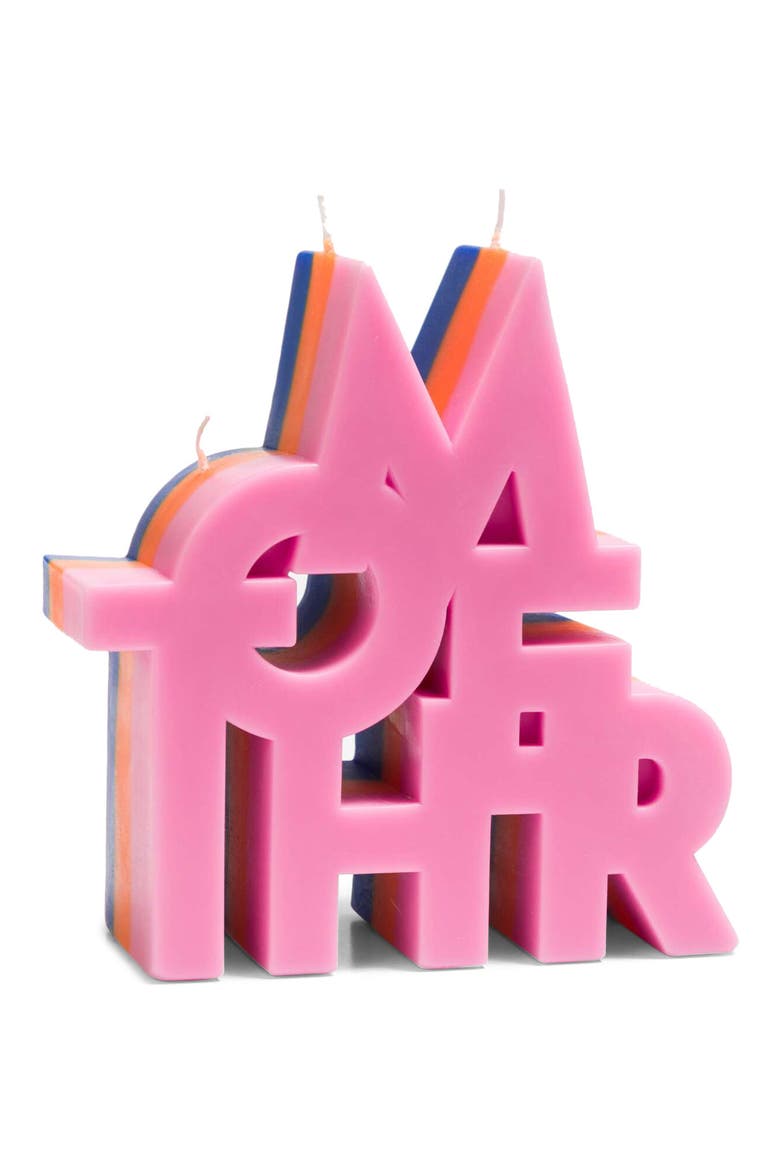The Burnout Mother Three-Wick Candle, Main, color, BLUE ORANGE PINK