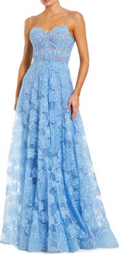 Mac Duggal Embroidered Sweetheart Floral Corset A Line Gown