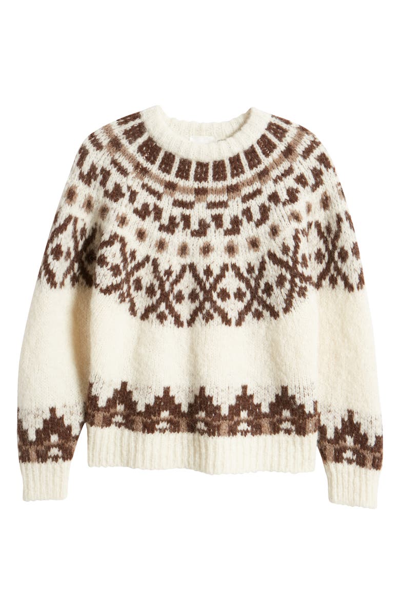 FRAME Fair Isle Alpaca Blend Sweater, Alternate, color, Cream Multi