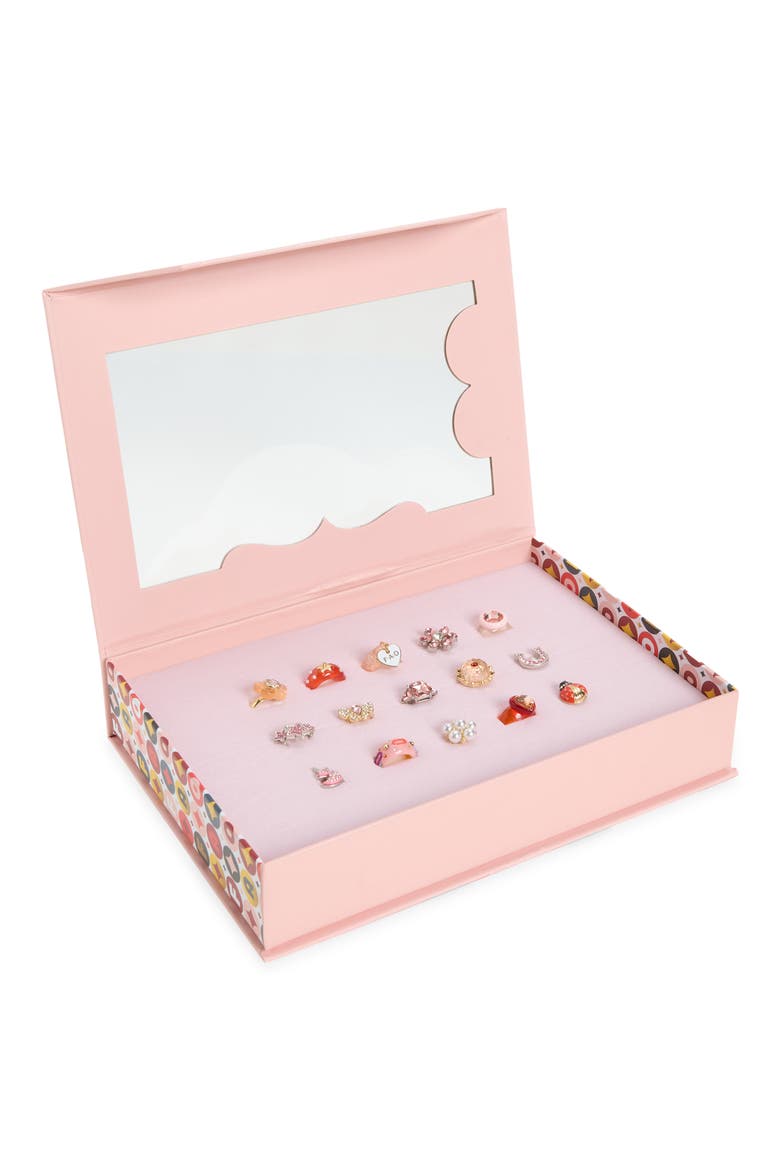 Glam Rings Set, Main, color, LIGHT/ PASTEL PINK