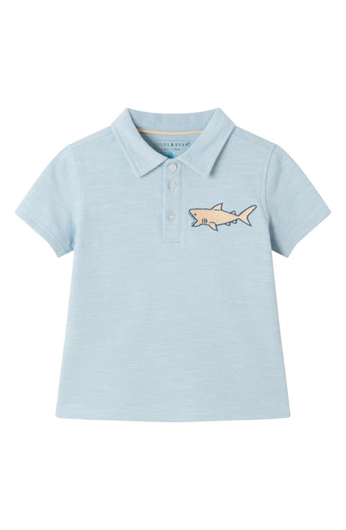 Andy & Evan Kids' French Terry Polo & Shorts Set In Aqa