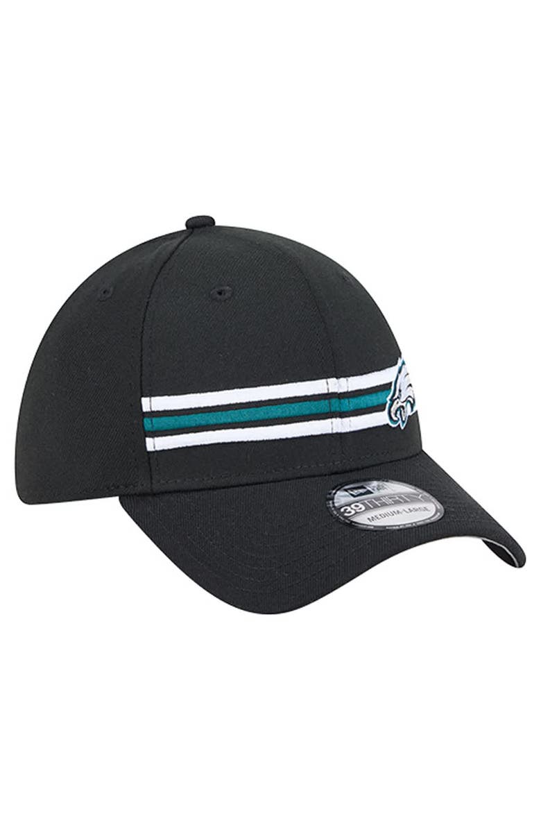 New Era Men's New Era Black Philadelphia Eagles Stripes 39THIRTY Flex Hat, Alternate, color, Black