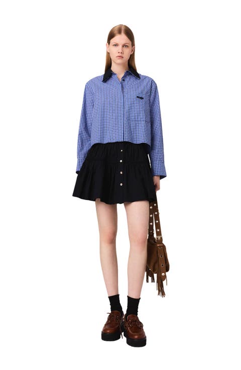 Removable collar rhinestone shirt