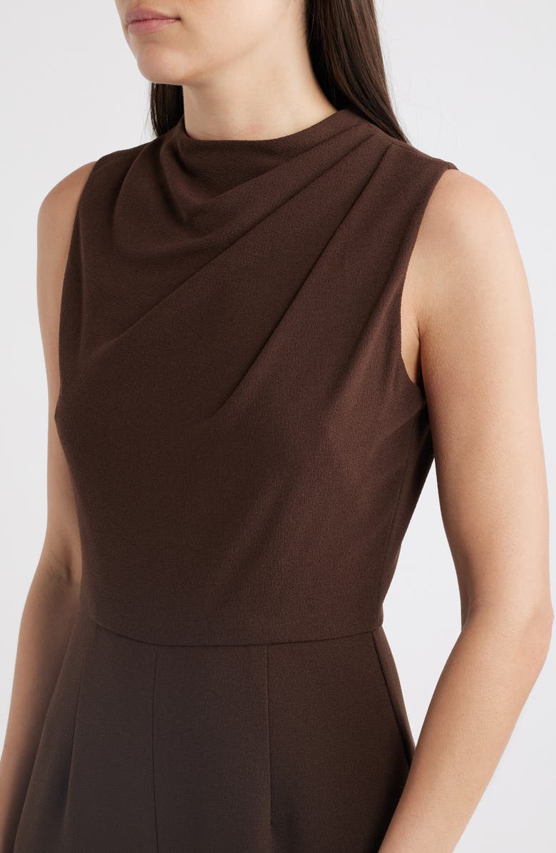 Black Halo Corrine Draped Bodice Wide Leg Jumpsuit, Alternate, color, Espresso