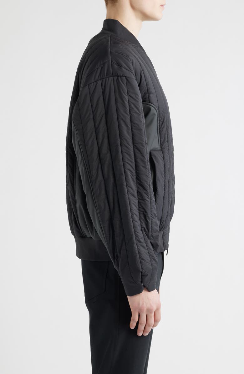 Rains Koya Vision Quilted Bomber Jacket, Alternate, color, Black