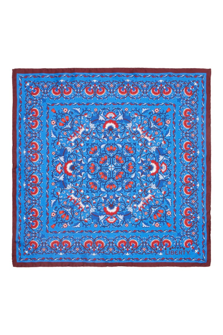Lodden Silk Square Scarf, Alternate, color, BLUE