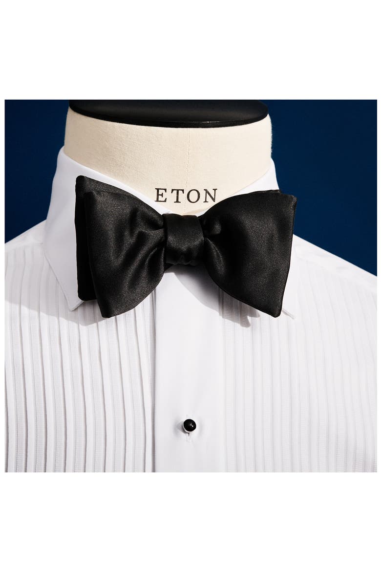 Solid Silk Bow Tie, Alternate, color, BLACK