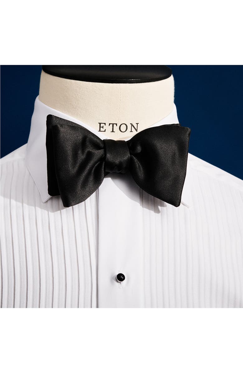 Eton Solid Silk Bow Tie, Alternate, color, Black