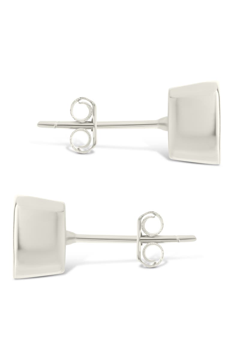 Sterling Forever Radiant Cut Cubic Zirconia Stud Earrings, Alternate, color, Silver