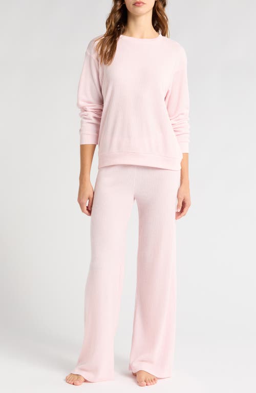 PJ Salvage Brushed Cozy Thermal Pajamas in Blush 