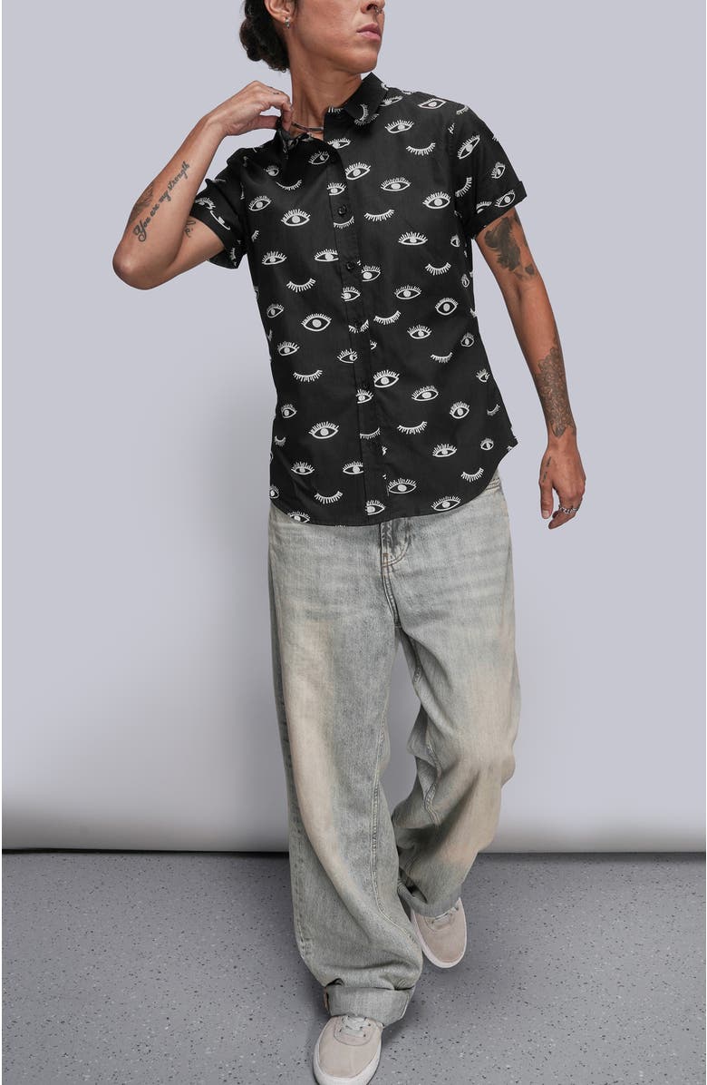 WILDFANG The Essential Button Up, Alternate, color, Wink Black