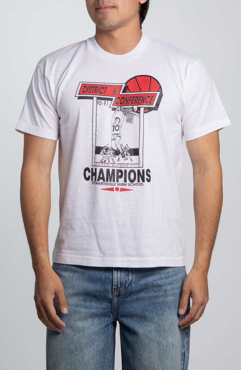 Elwood Vintage '91 Stewartsville High School District Conference Tee, Main, color, White