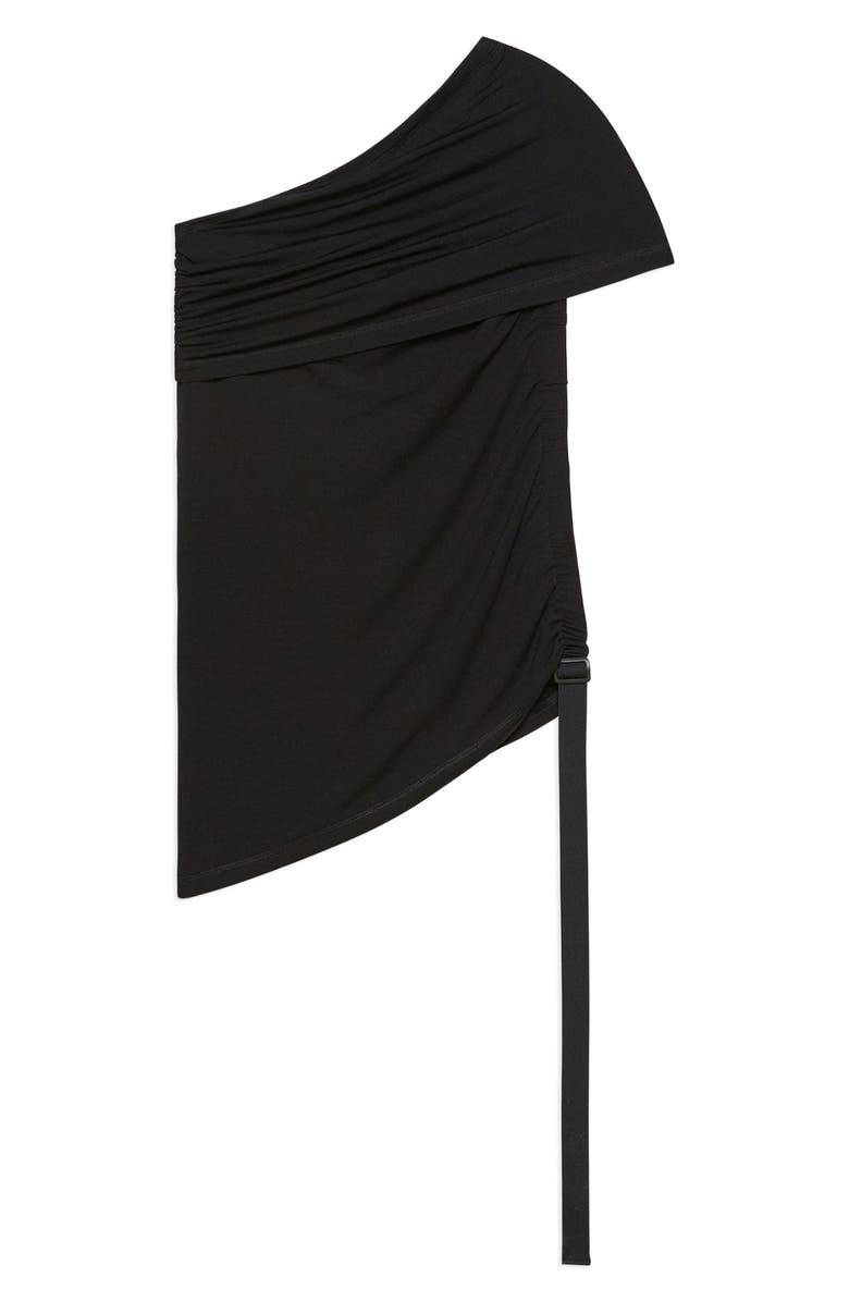 Helmut Lang Wind Convertible Asymmetric Cutout Jersey Top, Alternate, color, Black