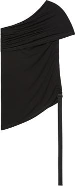 Helmut Lang Wind Convertible Asymmetric Cutout Jersey Top