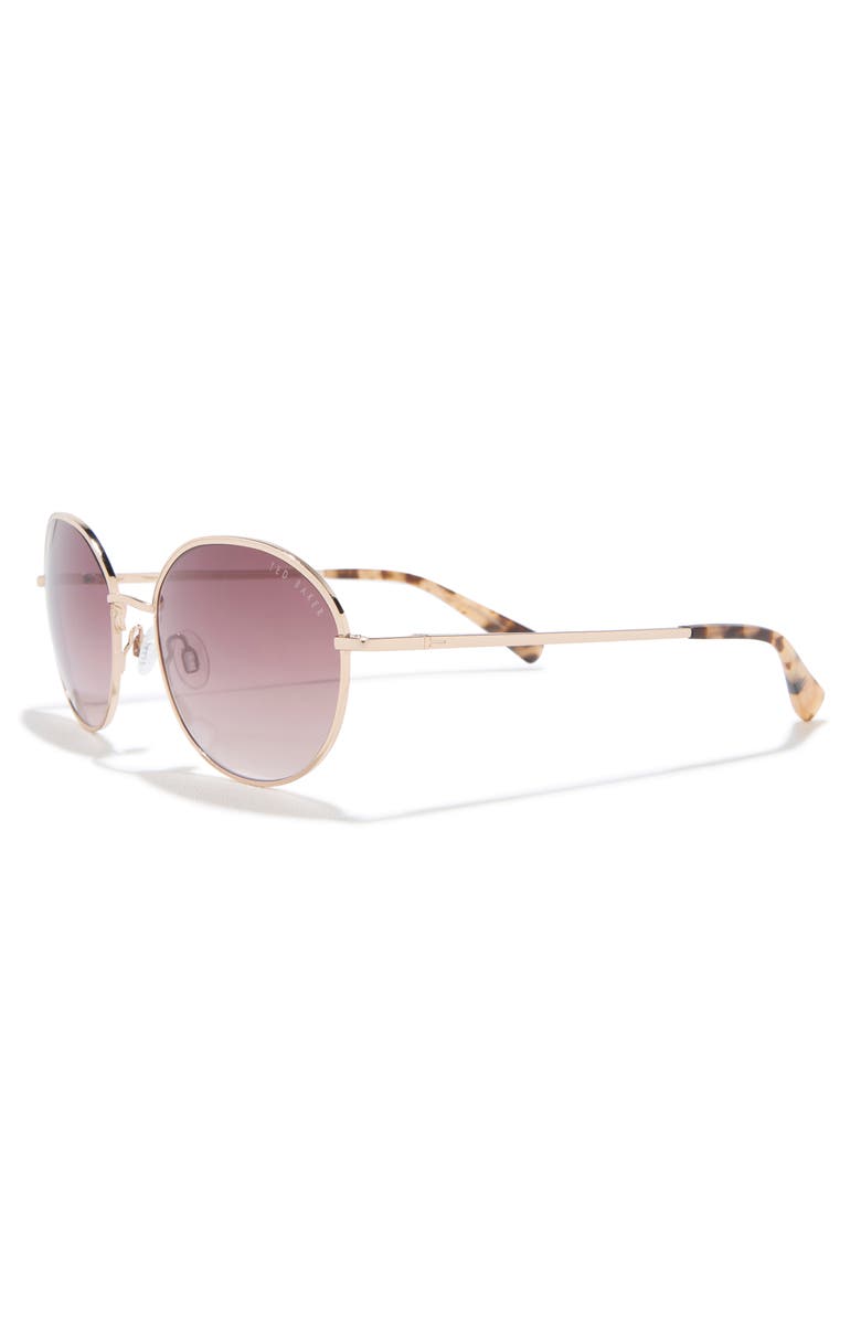 Ted Baker 56mm Gradient Round Sunglasses, Alternate, color, Gold