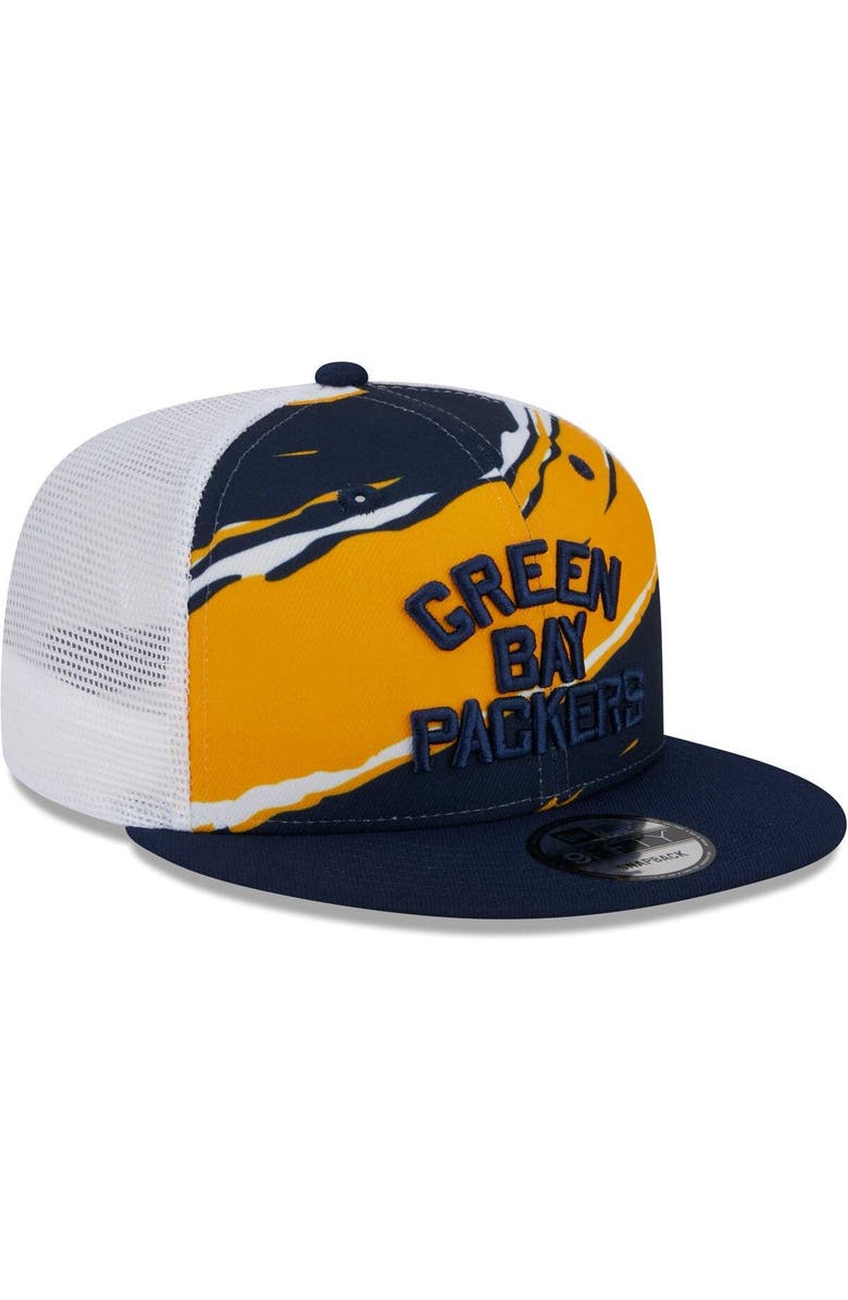 New Era Men's New Era Navy Green Bay Packers Historic Tear Trucker 9FIFTY Snapback Hat, Alternate, color, 