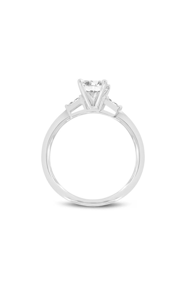 LuvMyJewelry Solene 14K White Gold Emerald Cut Lab Grown Diamond 3 Stone Engagement Ring - 1.6 ctw, Alternate, color, 