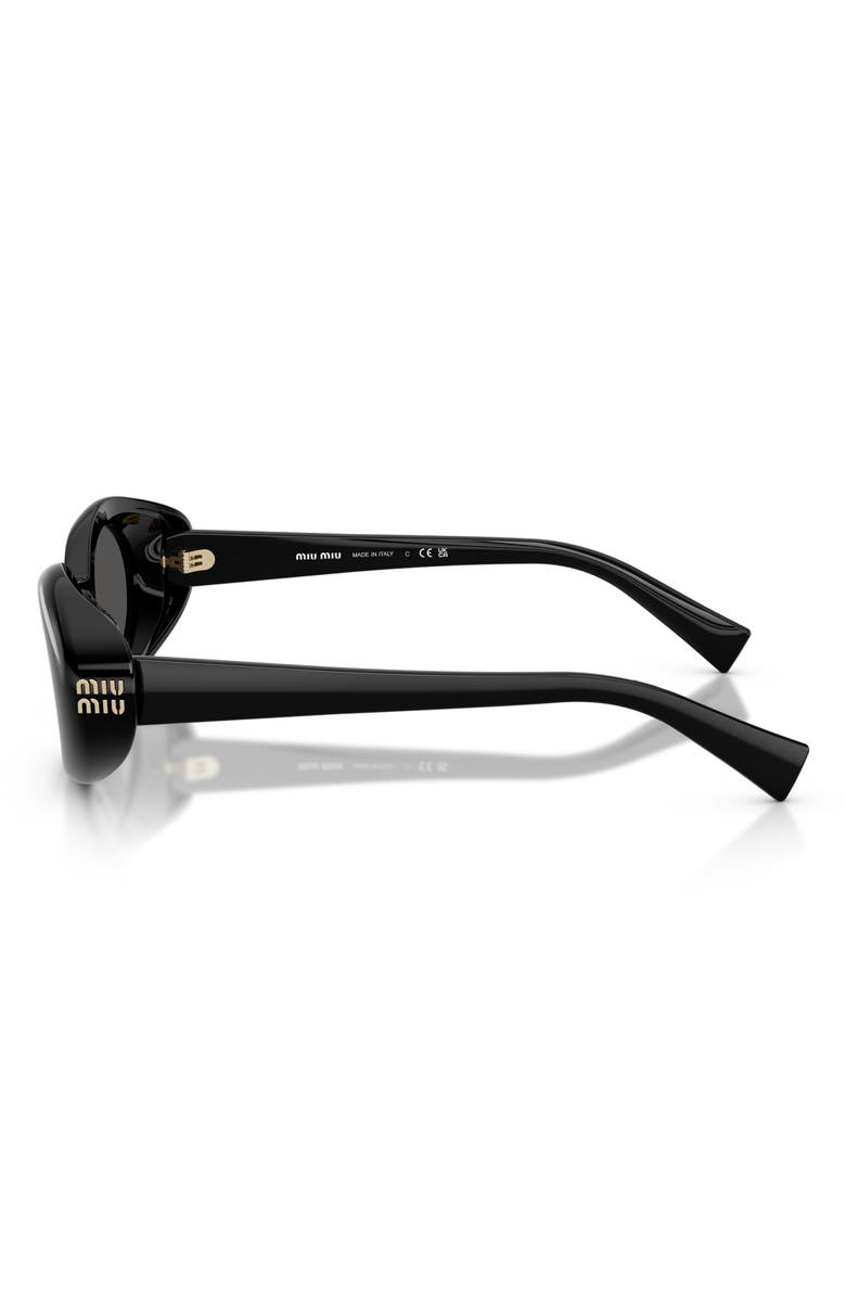 Miu Miu 52mm Oval Sunglasses, Alternate, color, Black / Dark Grey