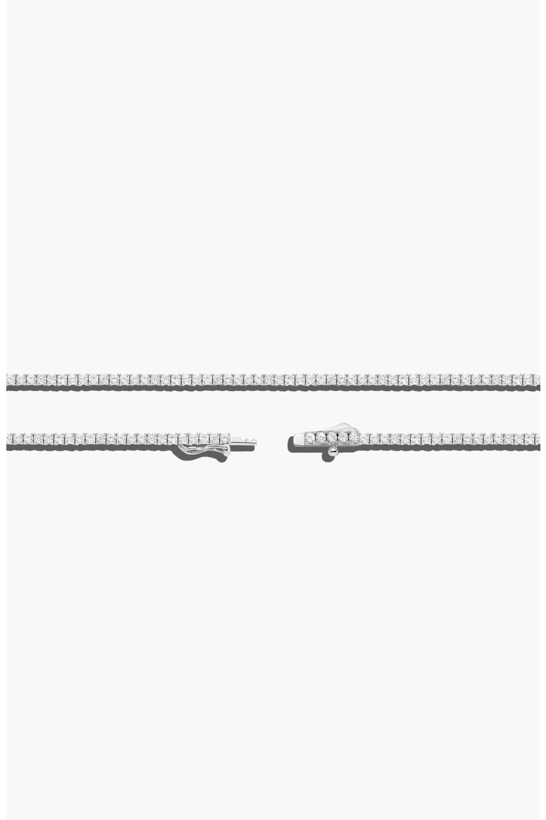 Lab Grown White Sapphire Tennis Necklace, Alternate, color, White Vermeil
