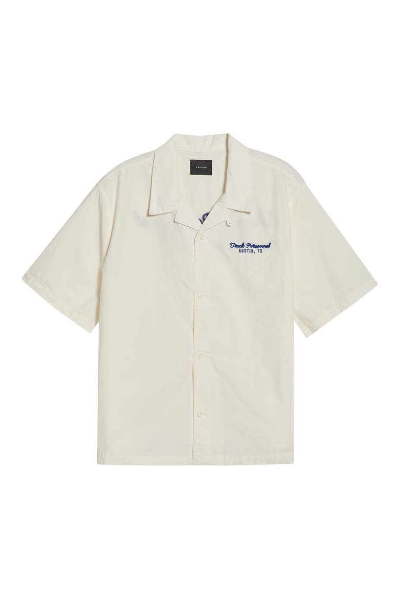 Track Embroidered Cotton Camp Shirt, Main, color, CREAM
