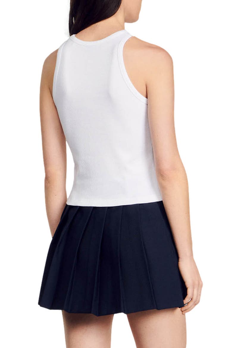 Embroidered vest top, Alternate, color, WHITE