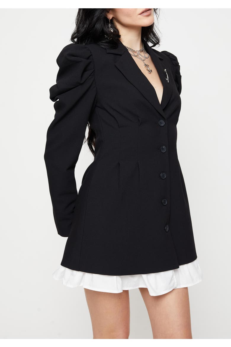 Maura Tailored Blazer Dress, Alternate, color, Black