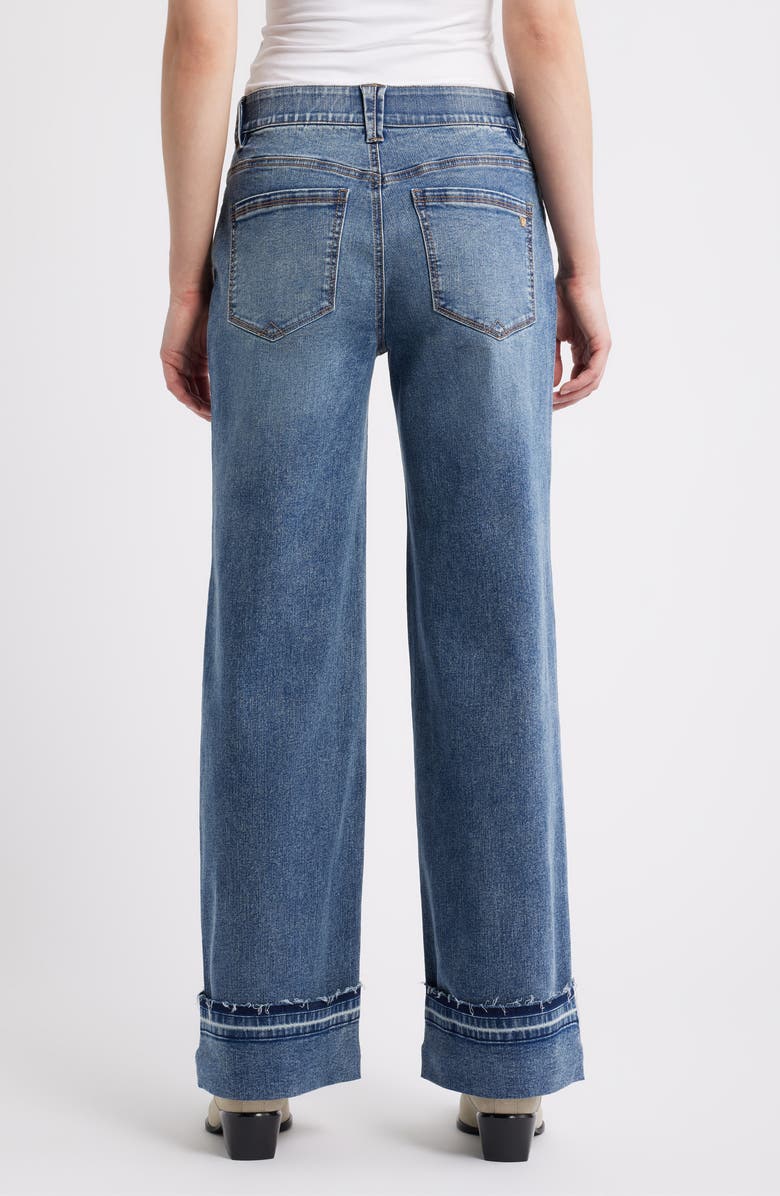 Wit & Wisdom Sam High Waist Reversed Released Hem Wide Leg Jeans, Alternate, color, Mid Blue Artisanal