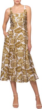 MELLODAY Sleeveless Fit & Flare Midi Dress