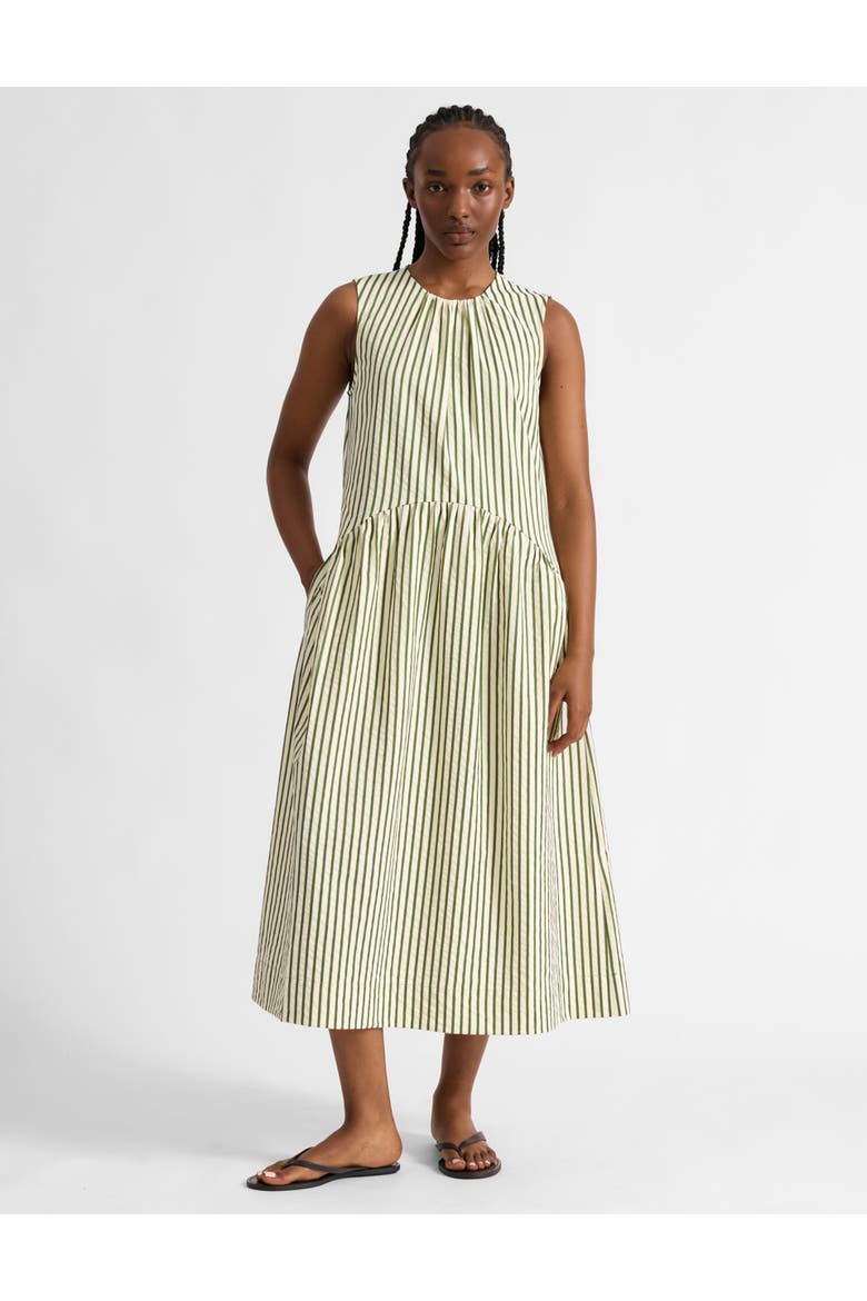 Stripe Sleeveless Midi Dress, Main, color, Green