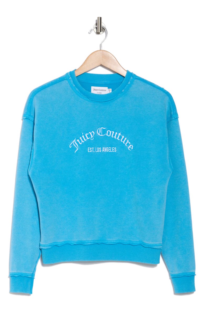 Juicy Couture Embroidered Velour Sweatshirt, Alternate, color, 