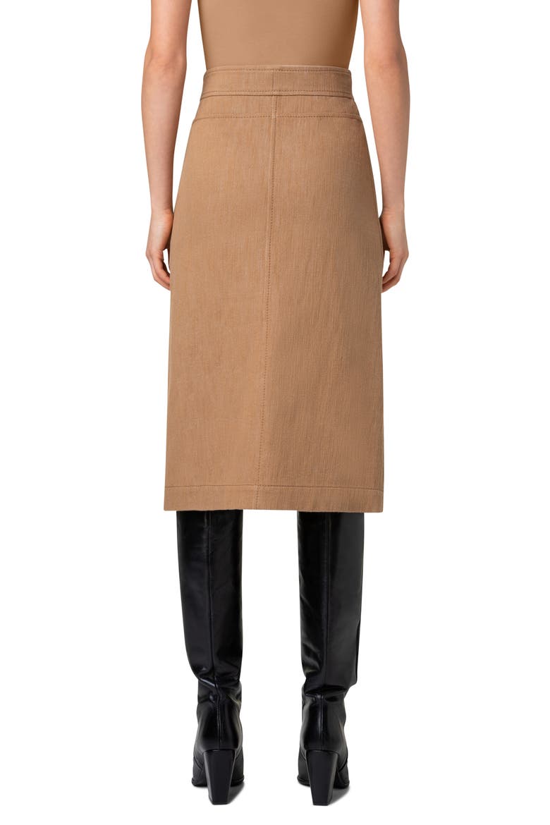 Washed Denim A-Line Skirt, Alternate, color, CARAMEL