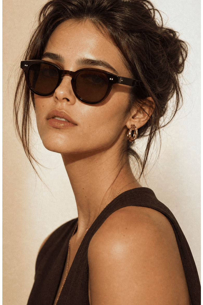 Jamie 46mm Acetate Sunglasses, Alternate, color, Brown