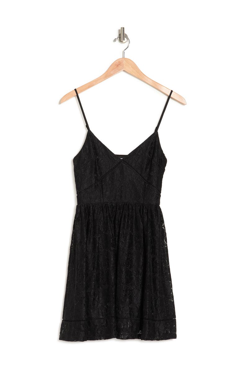 NSR Stretch Knit Lace Mini Dress, Alternate, color,