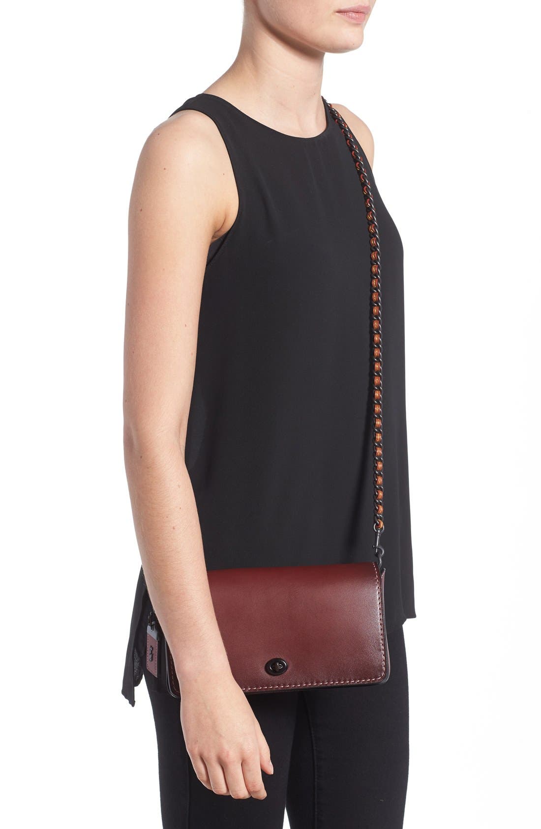 1941 'Dinky' Leather Crossbody Bag, Alternate, color, BORDEAUX