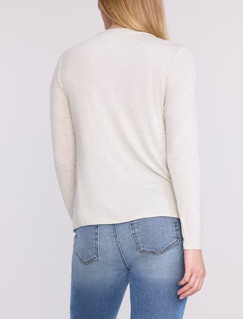 Motherhood Maternity Crewneck Long Sleeve Draped Nursing Tee In White