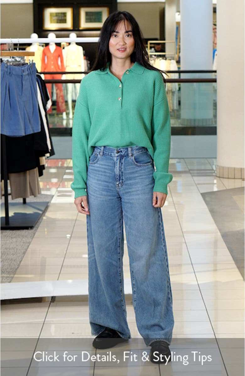 Marlie Half Placket Knit Polo Sweater, sales video thumbnail