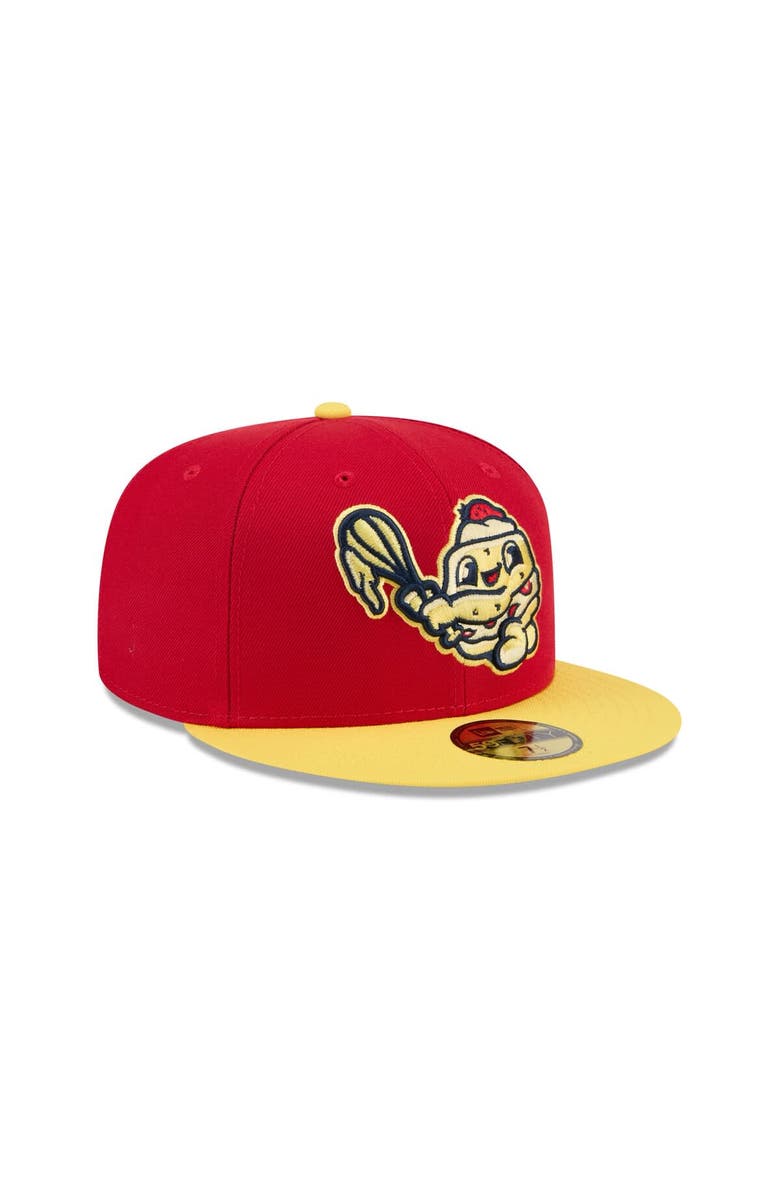 New Era Men's New Era Red Binghamton Rumble Ponies Theme Nights 59FIFTY Fitted Hat, Alternate, color, Red