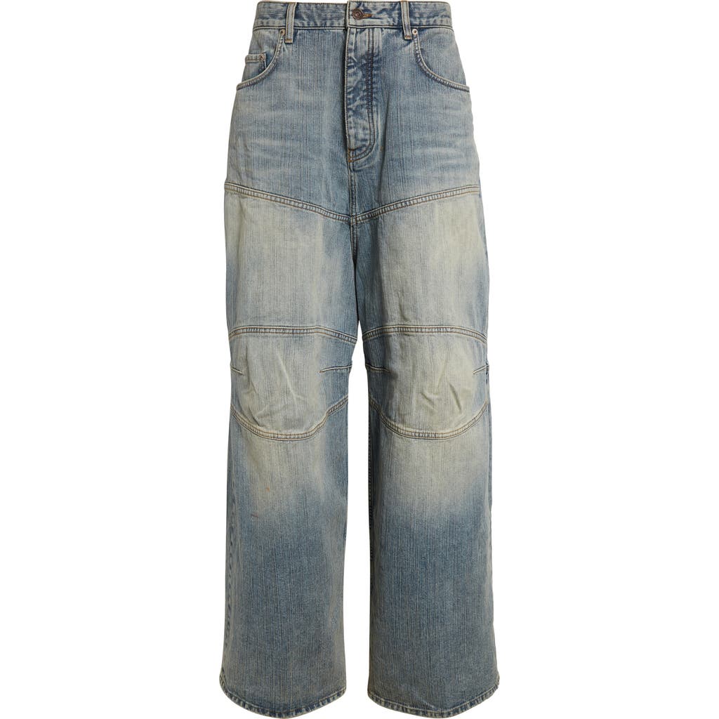 Balenciaga George V Baggy Jeans In Blue